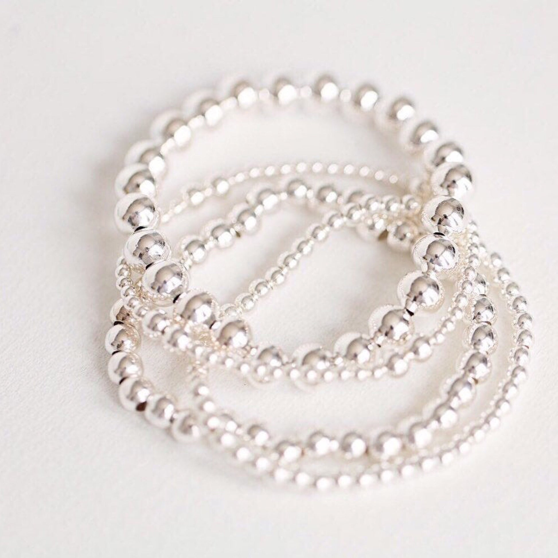 Large silver ball bracelet - Savi Jewelry