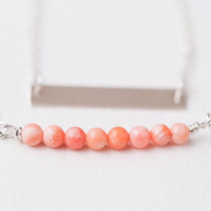 Coral gemstone necklace - Savi Jewelry