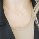 14k Gold Filled initial charm necklace - Savi Jewelry