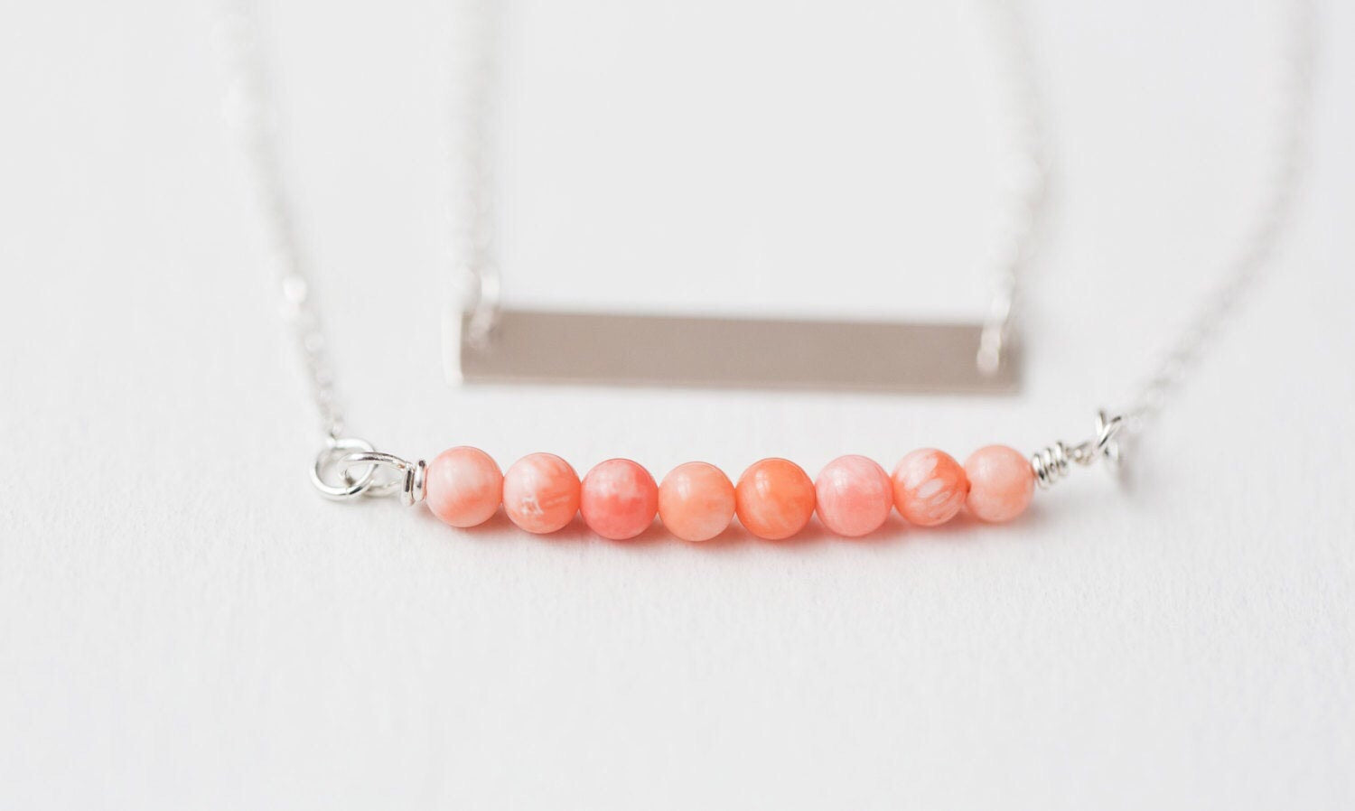 Coral gemstone necklace - Savi Jewelry