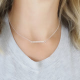 Hammered bar necklace - Savi Jewelry