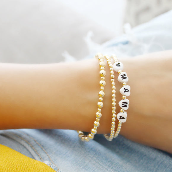 14k Gold filled letter bracelet - Savi Jewelry