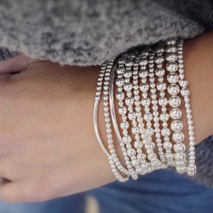 Large silver bracelet stack - Savi Jewelry
