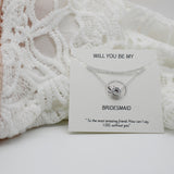Bridesmaid crystal Necklace - Savi Jewelry