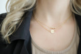 14k Gold Filled initial charm necklace - Savi Jewelry