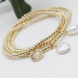 Gold pearl bracelet - Savi Jewelry
