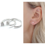 Silver Crystal Hoops