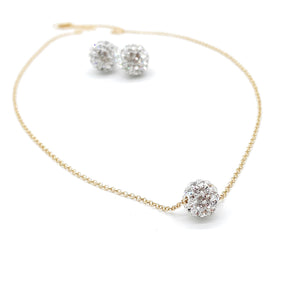 Gold Sparkle ball necklace