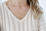 Dainty gold initial necklace - Savi Jewelry
