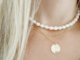 Minimalist pearl choker