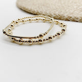 Gold beaded Bracelet • Beaded Stackable Bracelet • Gold Beaded Stretch Bracelet • Best Seller