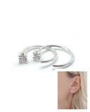 Silver Crystal Hoops