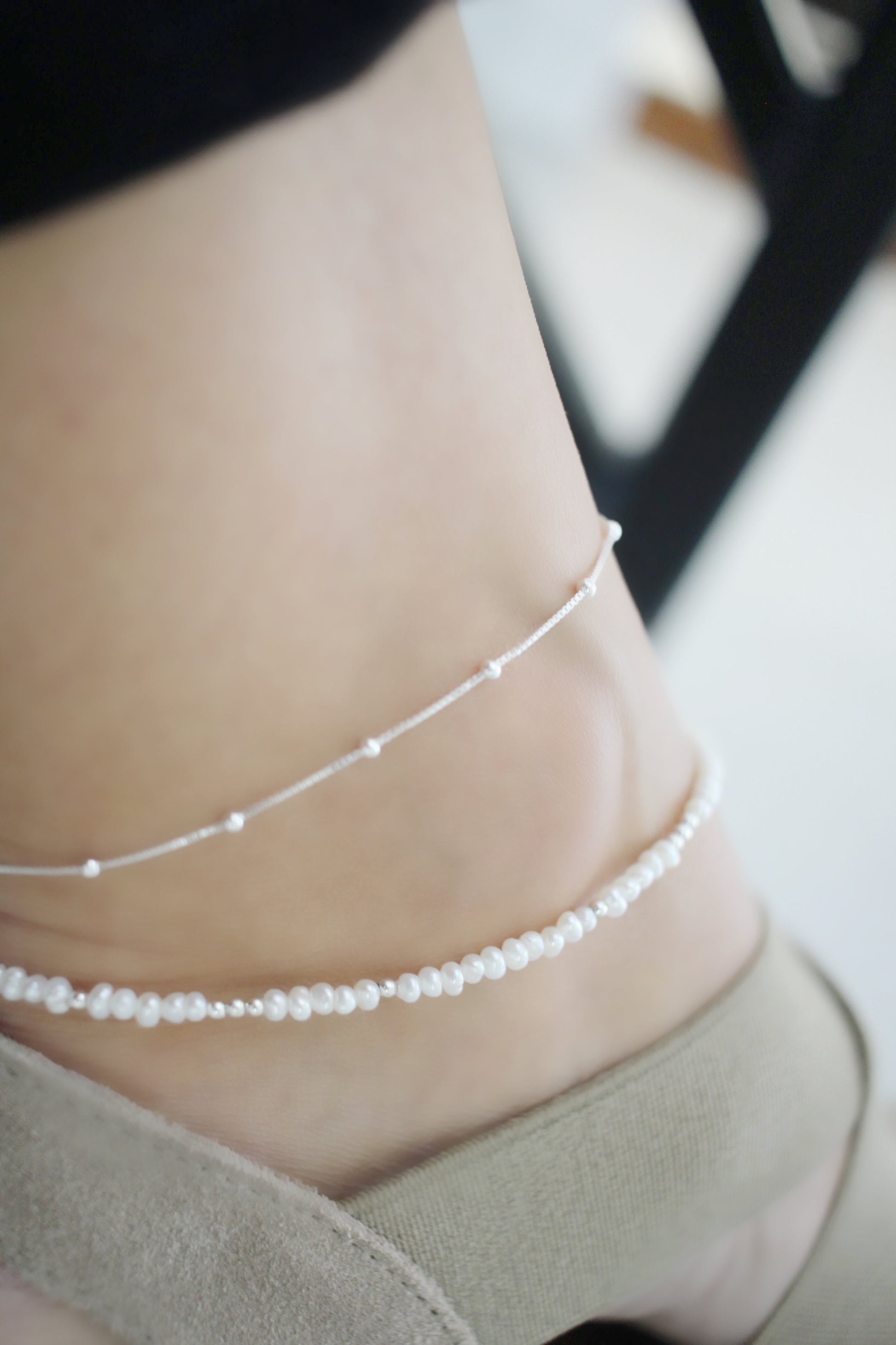 Fresh water pearl anklet - Savi Jewelry