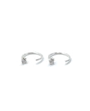 Silver Crystal Hoops