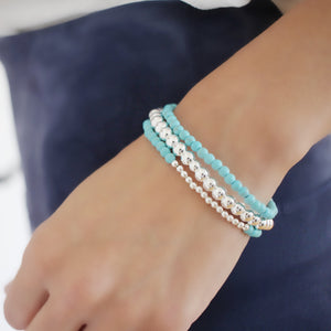 Silver Turquoise set of 3 - Savi Jewelry