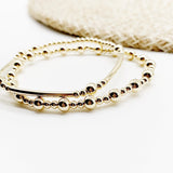Gold beaded Bracelet • Beaded Stackable Bracelet • Gold Beaded Stretch Bracelet • Best Seller